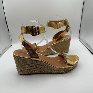Lilly Pulitzer for Target Gold Espadrille Wedge Shoes Women's 11